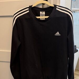 Adidas Women's Black Sweatshirt with White Stripes
